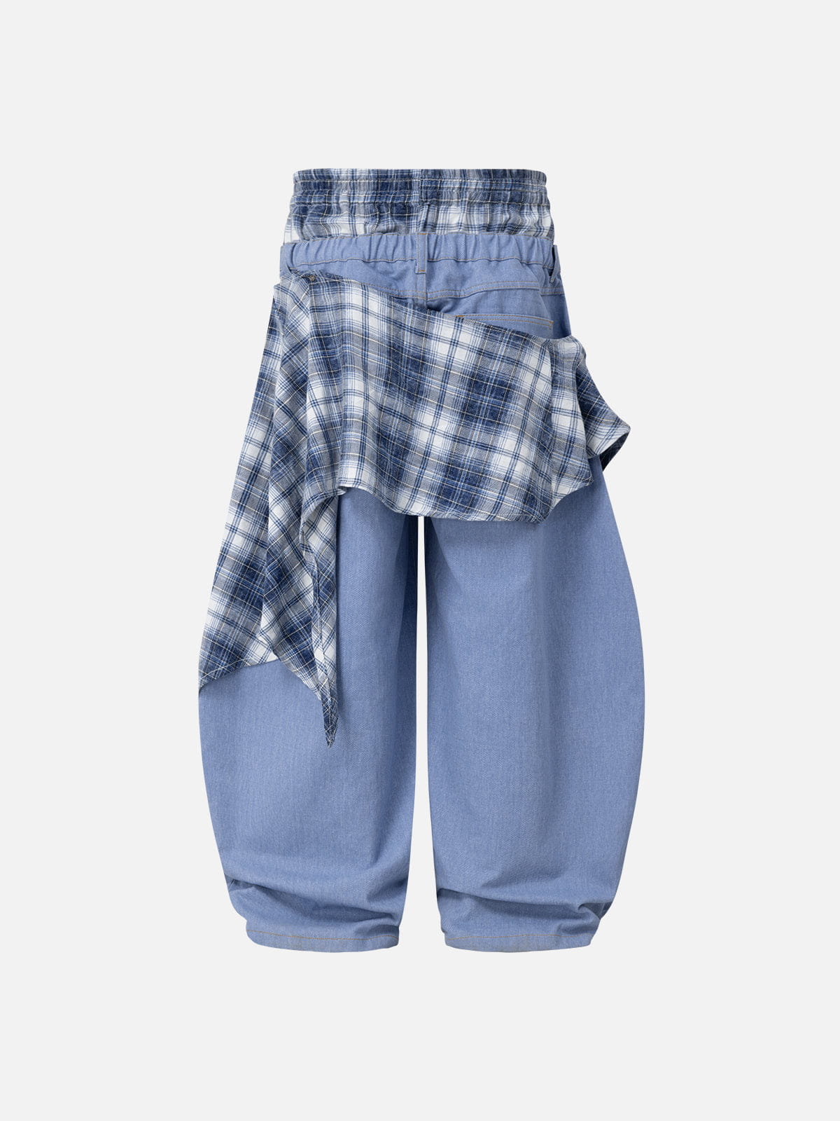Alternative view of Aelfric Eden Double Waist Plaid Baggy Barrel Jeans