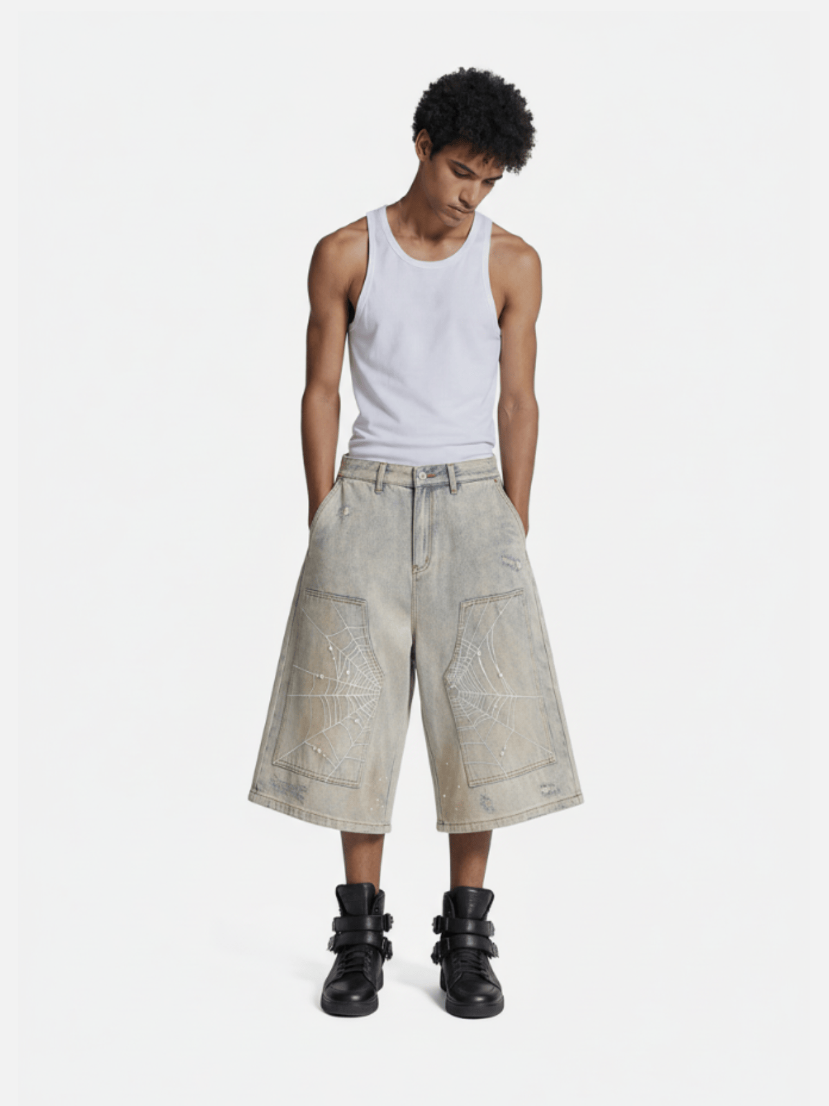 Aelfric Eden Spider Web Embroidered Jorts